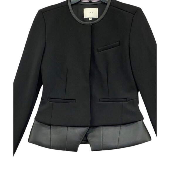 IRO Sz 40 / US 8 Blazer Jacket Coat CLYDE Black Peplum Designer Luxury Capsule - Picture 5 of 15